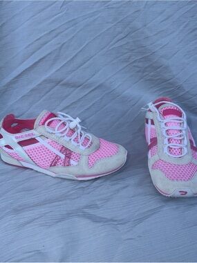 Diesel Paramarta W Sneakers Womens 7.5 Pink Leather Lace Up Shoes Vintage Active